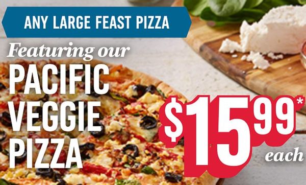 pacific veggie pizza dominos toppings