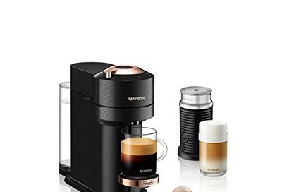 Nespresso Vertuo Next Coffee and Espresso Machine with Aeroccino by De'Longhi, Black with Rose Gold $129.99 (Reg $199.99)