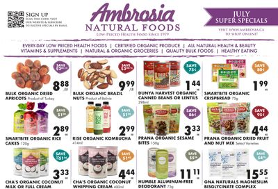 Ambrosia Natural Foods Flyer July 1 to 31