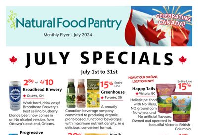 Natural Food Pantry Flyer July 1 to 31
