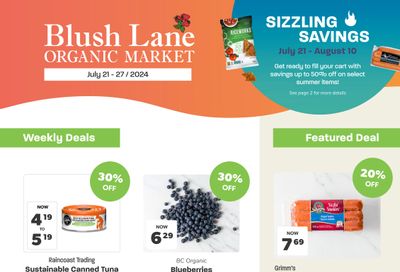 Blush Lane Organic Market Flyer July 21 to 27