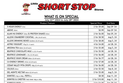 Little Short Stop Flyer July 22 to 28