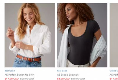 American Eagle and Aerie Canada: up to 30% off + Extra 10% off + 25% off  + Clearance
