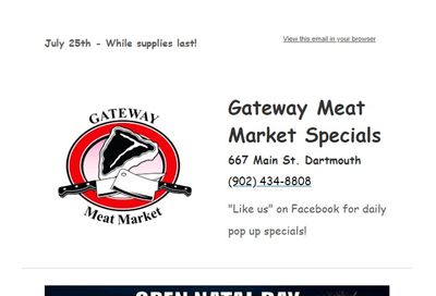 Gateway Meat Market Flyer July 25 to 31
