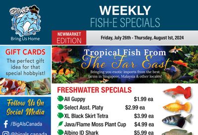 Big Al's (Newmarket) Weekly Specials July 26 to August 1