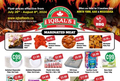 Iqbal Foods (Ajax, North York & Mississauga) Flyer July 26 to August 8
