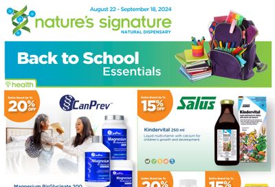 Nature's Signature Flyer August 22 to September 18