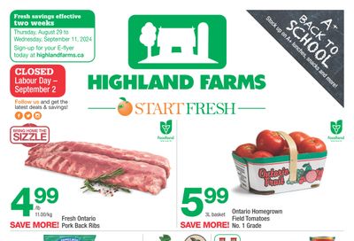 Highland Farms Flyer August 29 to September 11