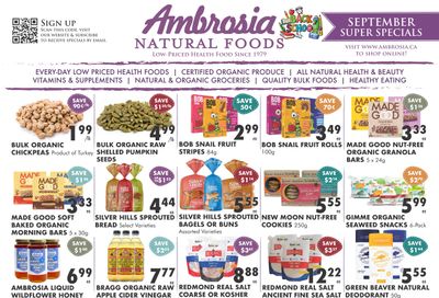 Ambrosia Natural Foods Flyer September 1 to 30