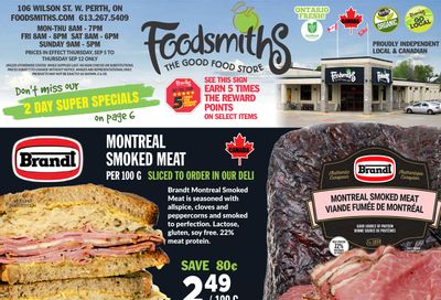 Foodsmiths Flyer September 5 to 12