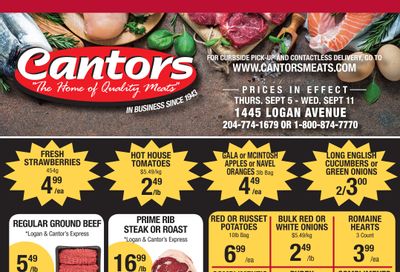 Cantor's Meats Flyer September 5 to 11