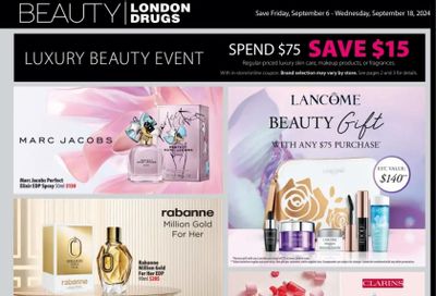 London Drugs Luxury Beauty Event Flyer September 6 to 18