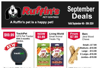 Ruffin's Pet Centre Flyer September 4 to 30