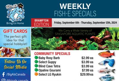 Big Al's (Brampton) Weekly Specials September 6 to 12