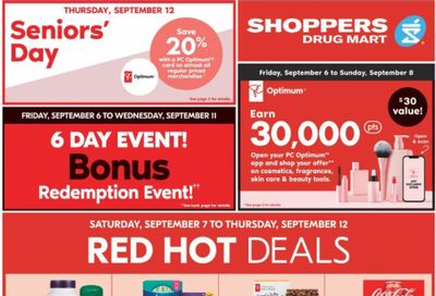 Shoppers Drug Mart Canada: Bonus Redemption Event September 6th – 11th