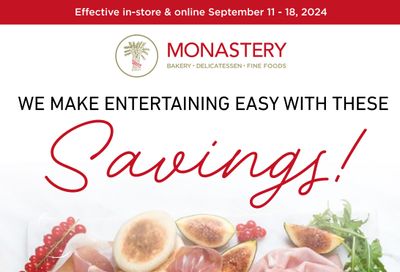 Monastery Bakery Flyer September 11 to 18