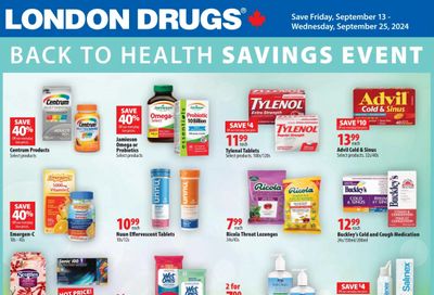 London Drugs Back To Health Savings Event Flyer September 13 to 25