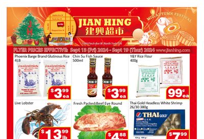 Jian Hing Supermarket (North York) Flyer September 13 to 19