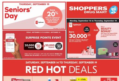 Shoppers Drug Mart Canada: 20,000 or 30,000 PC Optimum Points Surprise Points Event September 13th – 16th