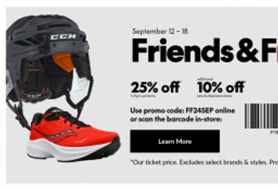 Sport Chek Canada Friends & Family Event: Get 25% off Regular Priced Items and an Extra 10% off Clearance