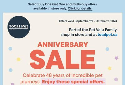 Total Pet Flyer September 19 to October 2