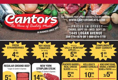 Cantor's Meats Flyer September 19 to 25