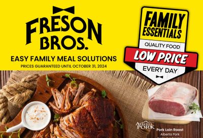 Freson Bros. Family Essentials Flyer September 27 to October 31