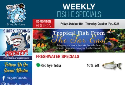 Big Al's (Edmonton) Weekly Specials October 11 to 17