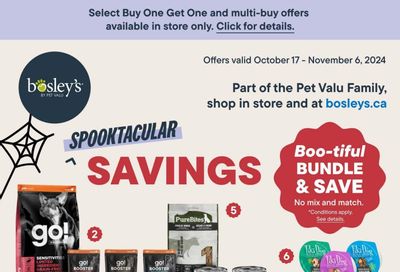 Bosley's by PetValu Flyer October 17 to November 6