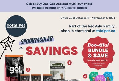 Total Pet Flyer October 17 to November 6