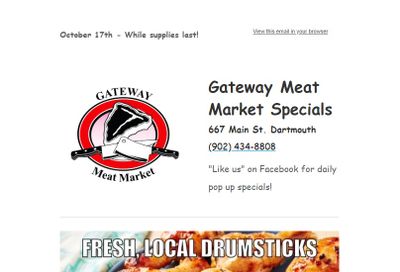 Gateway Meat Market Flyer October 17 to 23