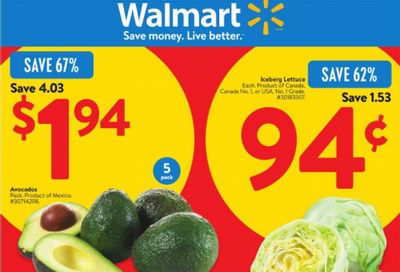 Walmart Canada: 5 Pack Avocados $1.94 + Iceberg Lettuce 94 Cents + More Flyer Deals October 17th – 23rd