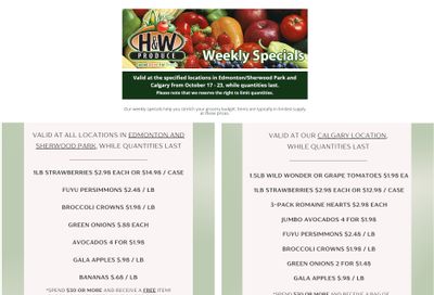 H&W Produce Flyer October 17 to 23