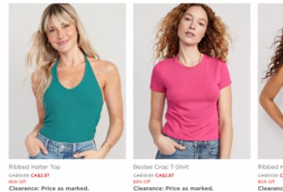 Old Navy Canada Sale: Save 50% Off Everything Sitewide, $19 Women’s Fleece Sweatshirts & Sweatpants & Clearance from $2.97