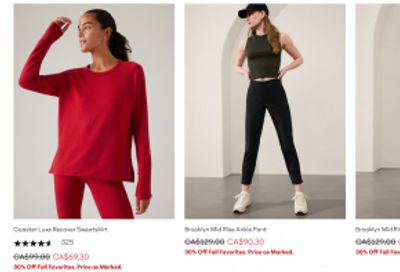 Athleta Canada: 30% off Fall Favourites