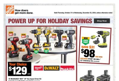 Home Depot Holiday Savings Flyer October 31 to December 25