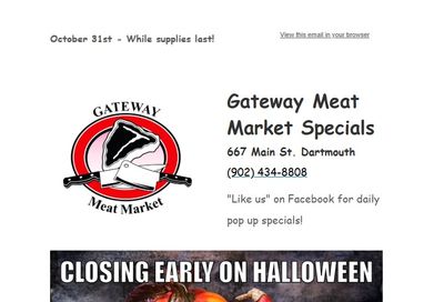 Gateway Meat Market Flyer October 31 to November 6