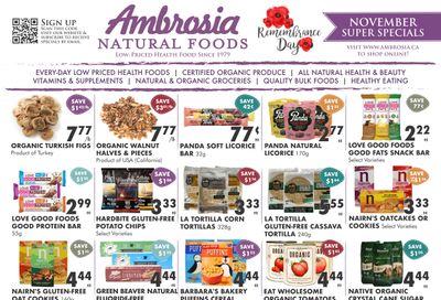 Ambrosia Natural Foods Flyer November 1 to 30