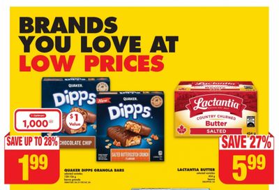 No Frills Ontario: Quaker Dipps Bars $1.99 + 1,000 PC Optimum Points + More Flyer Deals