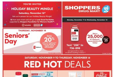 Shoppers Drug Mart Canada: Surprise Points Event November 8th & 9th + Ultimate Dining Promo Card November 10th