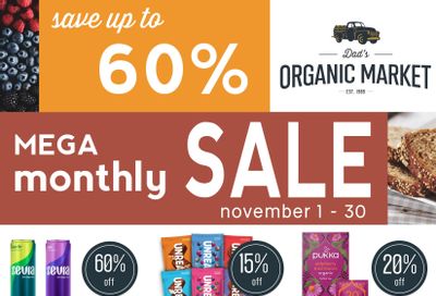 Dad’s Organic Market Monthly Flyer November 1 to 30