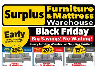 Surplus Furniture & Mattress Warehouse (Thunder Bay) Flyer November 18 to 24