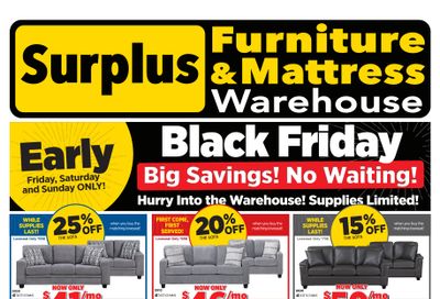 Surplus Furniture & Mattress Warehouse (Medicine Hat, Lethbridge) Flyer November 18 to 24