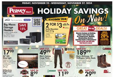 Peavey Mart Flyer November 22 to 27