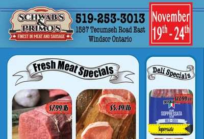 Schwab's & Primo's Flyer November 19 to 24