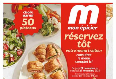 Metro (QC) menu traiteur Flyer November 21 to 27