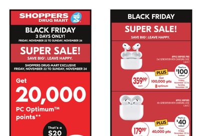 Shoppers Drug Mart 3-Day Sale Flyer November 22 to 24