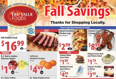 Tru Value Foods Flyer November 20 to 26