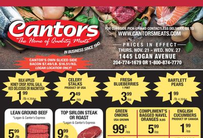 Cantor's Meats Flyer November 21 to 27