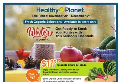 Healthy Planet Produce Flyer November 21 to December 4